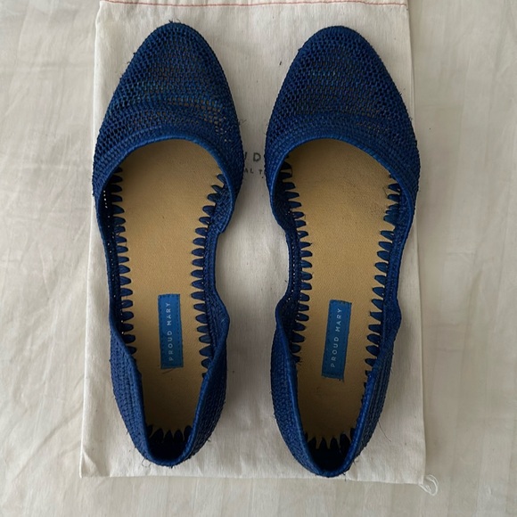 Proud Mary flat shoes slip on blue sandals boho size 9 - Picture 2 of 4